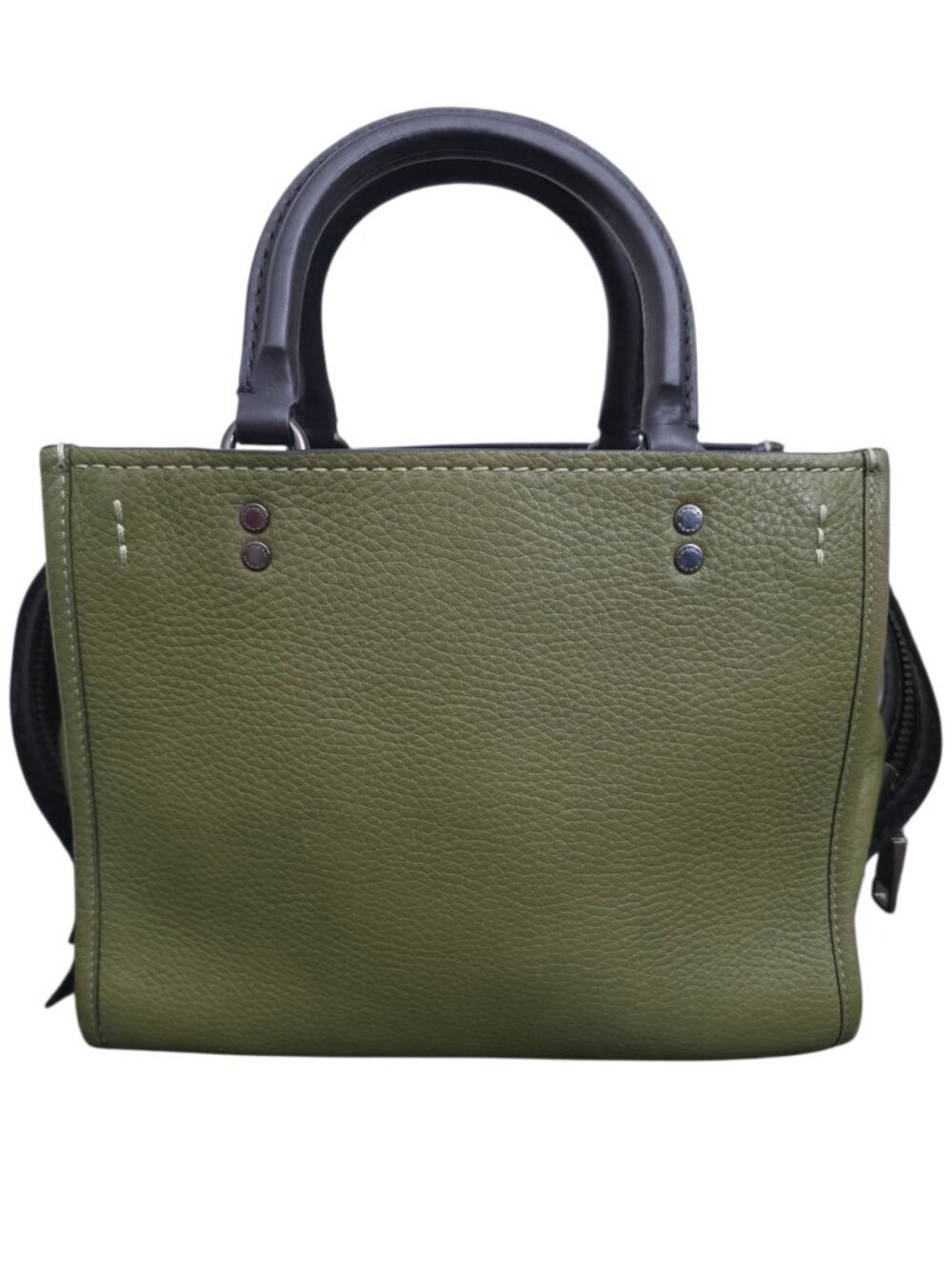 Coach Rogue 25 Bag 1941 Olive Green Pebbled Leather Satchel 54536 - Picture 3 of 11